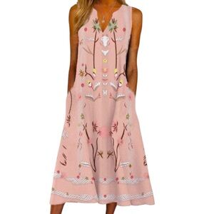 NWOT Sweet Pink Floral Sleeveless Maxi Dress Size 2X